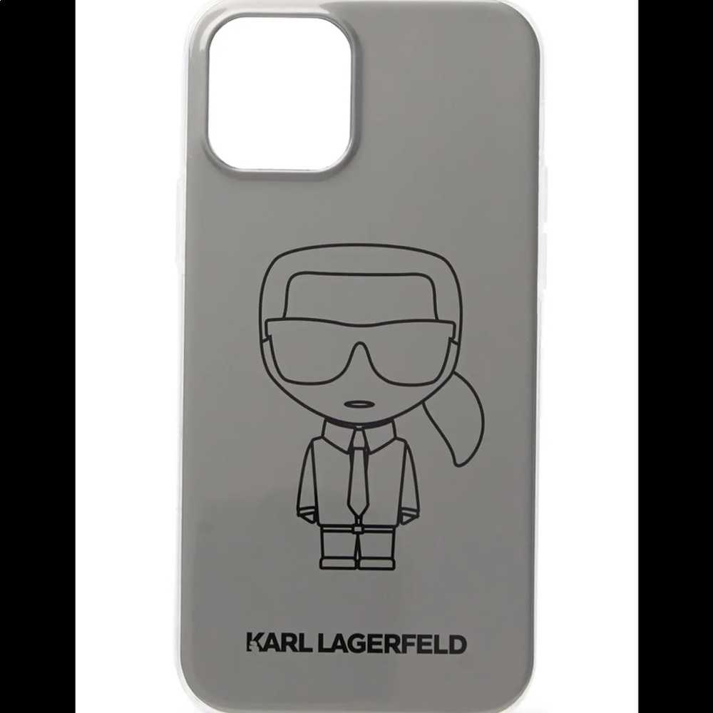 KARL LAGERFELD SILVER METALLIC CASE FOR IPHONE 12 PRO NWT